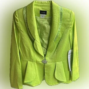 Ashro Green Blazer Tailored Fit Notched Lapels